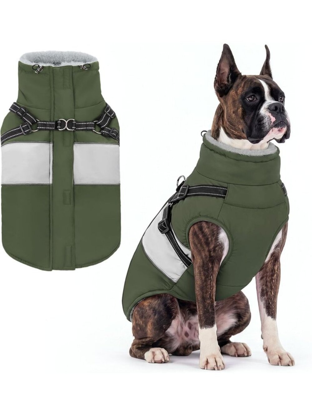 Cozy Waterproof Winter Jacket for Small Dogs with Built-in Harness, Size S